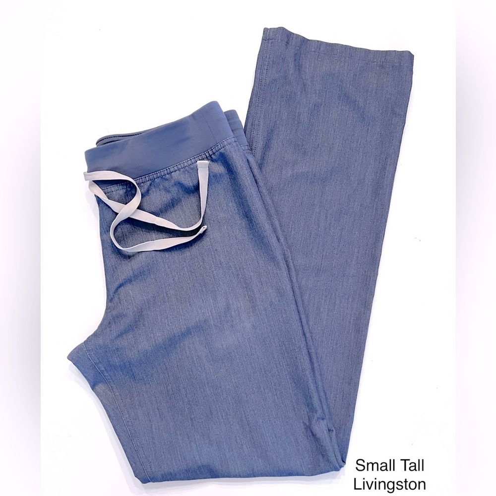 Figs Livingston, Size Small Tall, Heather Denim